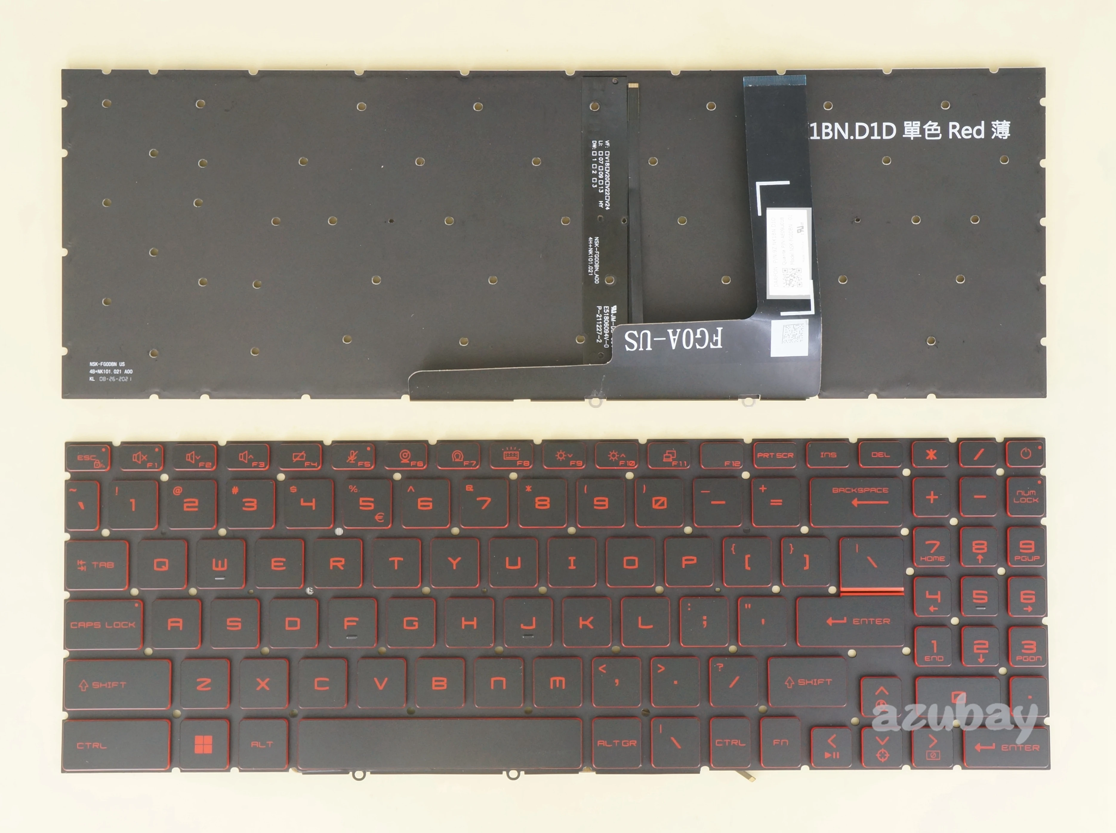 

US Keyboard For MSI Katana GF66 GF76 11SC 11UE 11UD 11UC, Bravo 15 B5DD, Sword 15 17 A11SC A11UG A11UE A11UC A11UD, Red Backlit