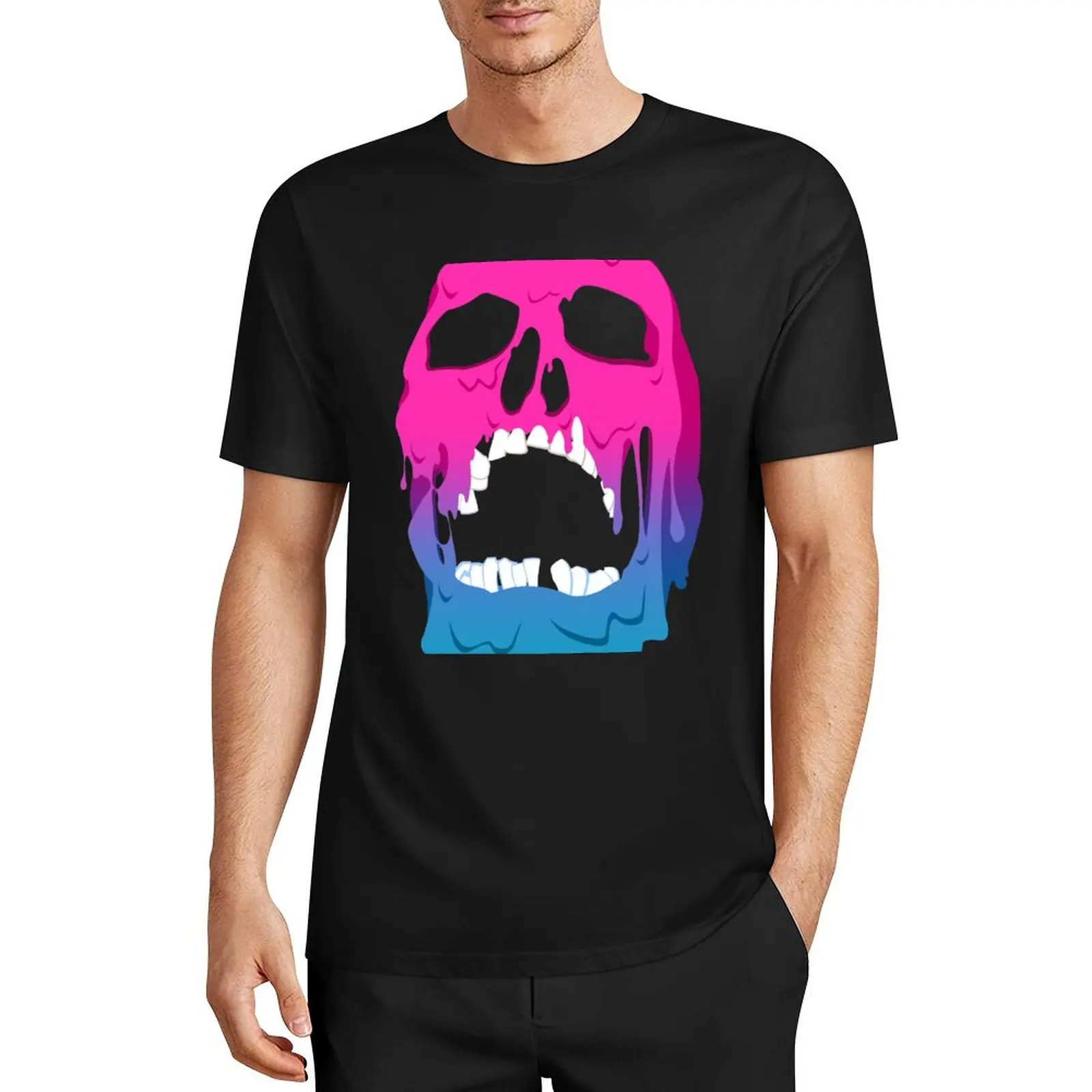 

Melting Neon Skull T-Shirt tees cute clothes oversized mens clothes