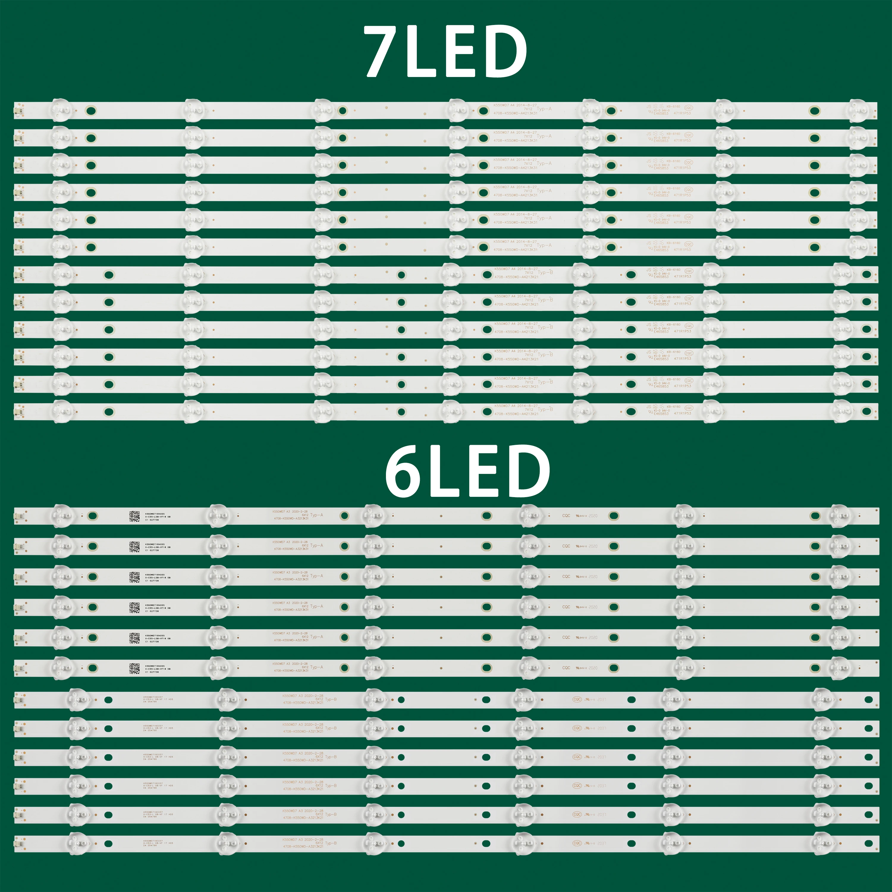 LED strip for Philips 55PUF6051/T3 55PFF5055/T3 55PUF6031/T3 55PUF6056 55PFF5250 55L621U H55V8990 4708-K550WD-A4213K31 A4213K21