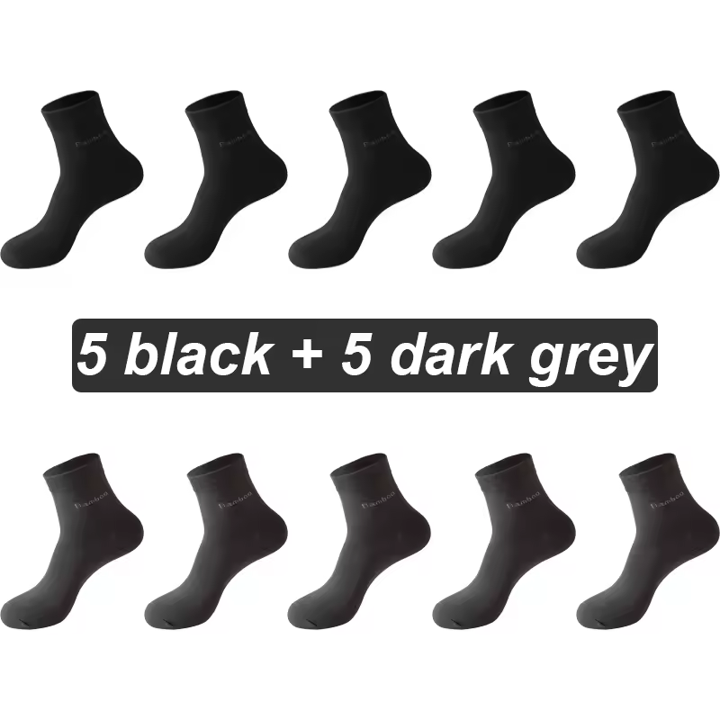 10Pairs Bamboo Fiber Socks Men Casual Business Anti-Bacterial Comfortable Breatheable High Quality Sock Male Plus Size EU38-46 - Image 17