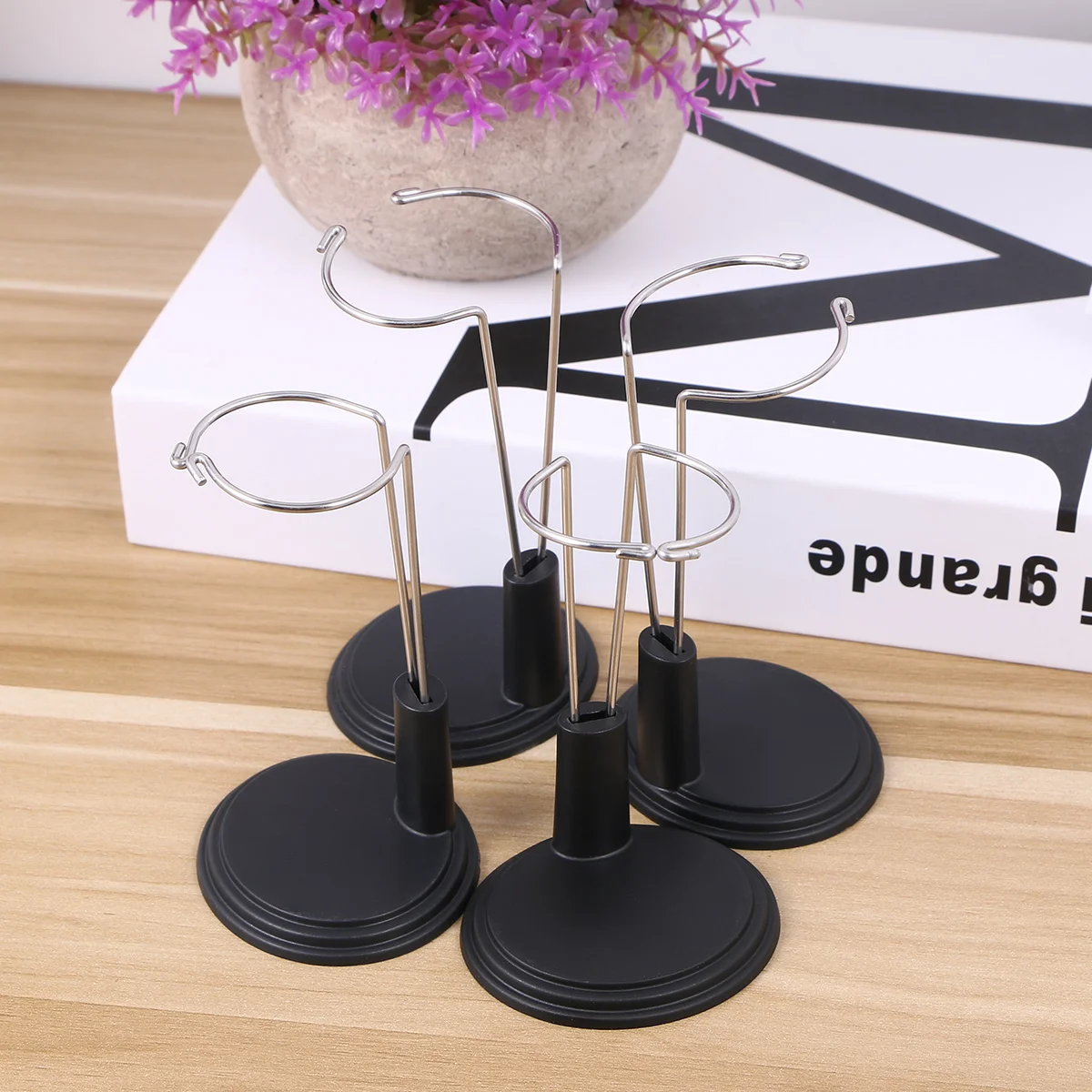 

4 Pcs Stand Storage Rack Creative Shelving Miniature Dollhouse Accessories Big