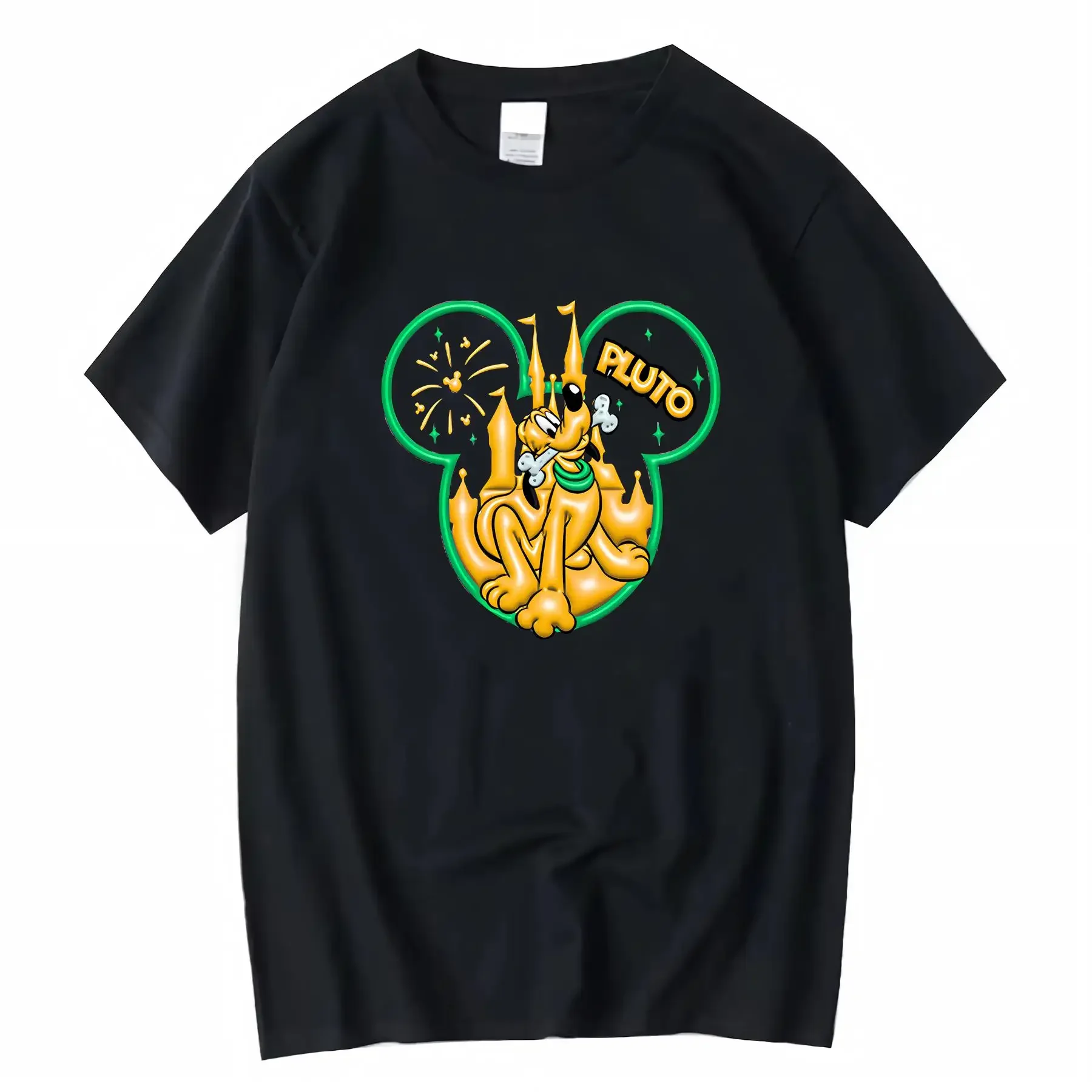 

Pluto Dog Design 1 шт. белая футболка с круглым вырезом для женщин, подходящая для повседневного отдыха, вечеринок, пляжей и уличной одежды, винтажная стираная одежда