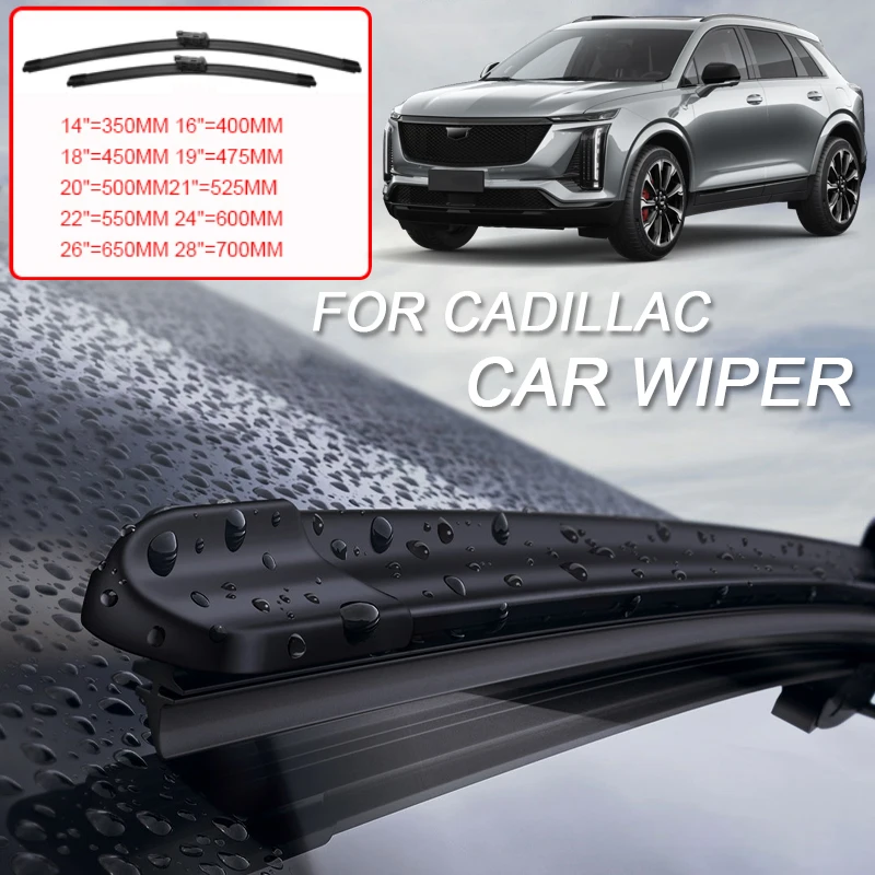 2PCS For CADILLAC CT4 CT5 CT6 ESCALADE LYRIQ OPTIQ SRX XT4 XT5 XT6 XTS Car Blade Windshield Wiper Protect Auto Rubber Accessory