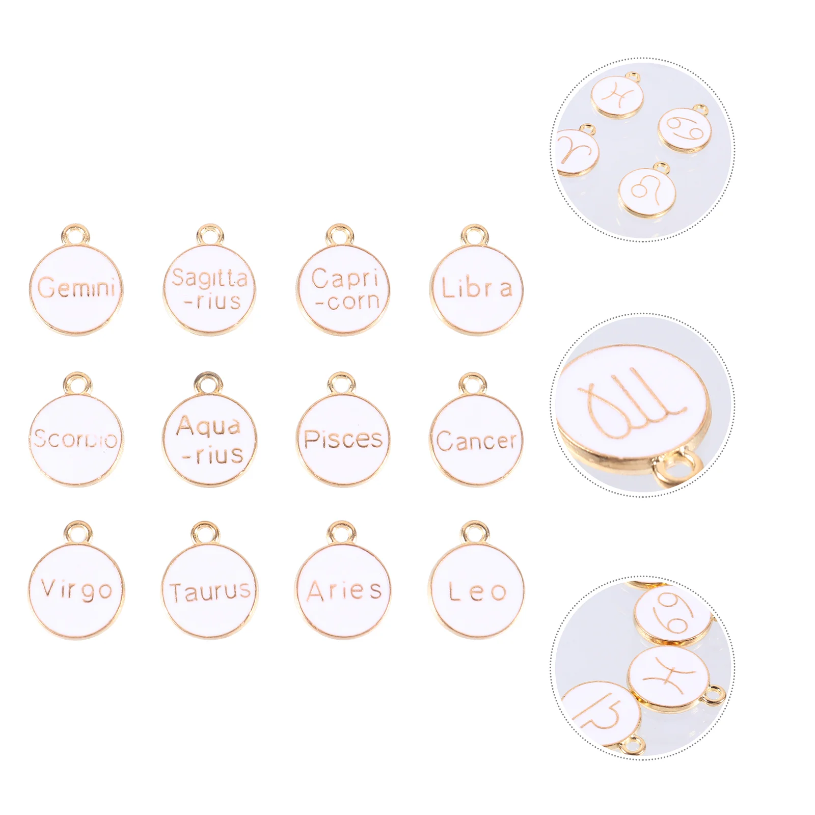 

12 Pcs Constellation Pendant Charms Alloy Jewelry Accessories Creative Zodiac Themed Decor Service Life