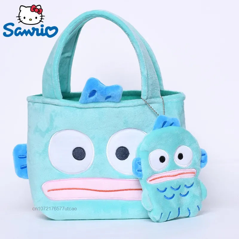 Sanrio Hangyodon Plush Cotton Toy Storage Wallet & Large Capacity Handbag 2 Pcs Composite Bag Grabber Doll Cute Fish Head Purse