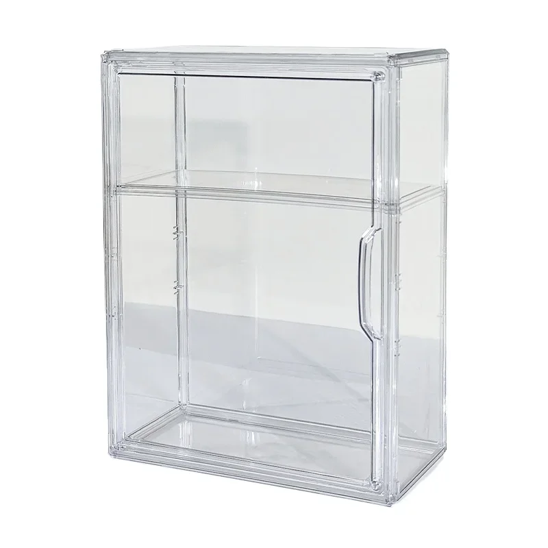 Boîte de rangement de figurines en acrylique, organisateur de bureau, affichage de rangement de poupées, en plastique transparent, anti-poussière, grande capacité, vitrine de figurines