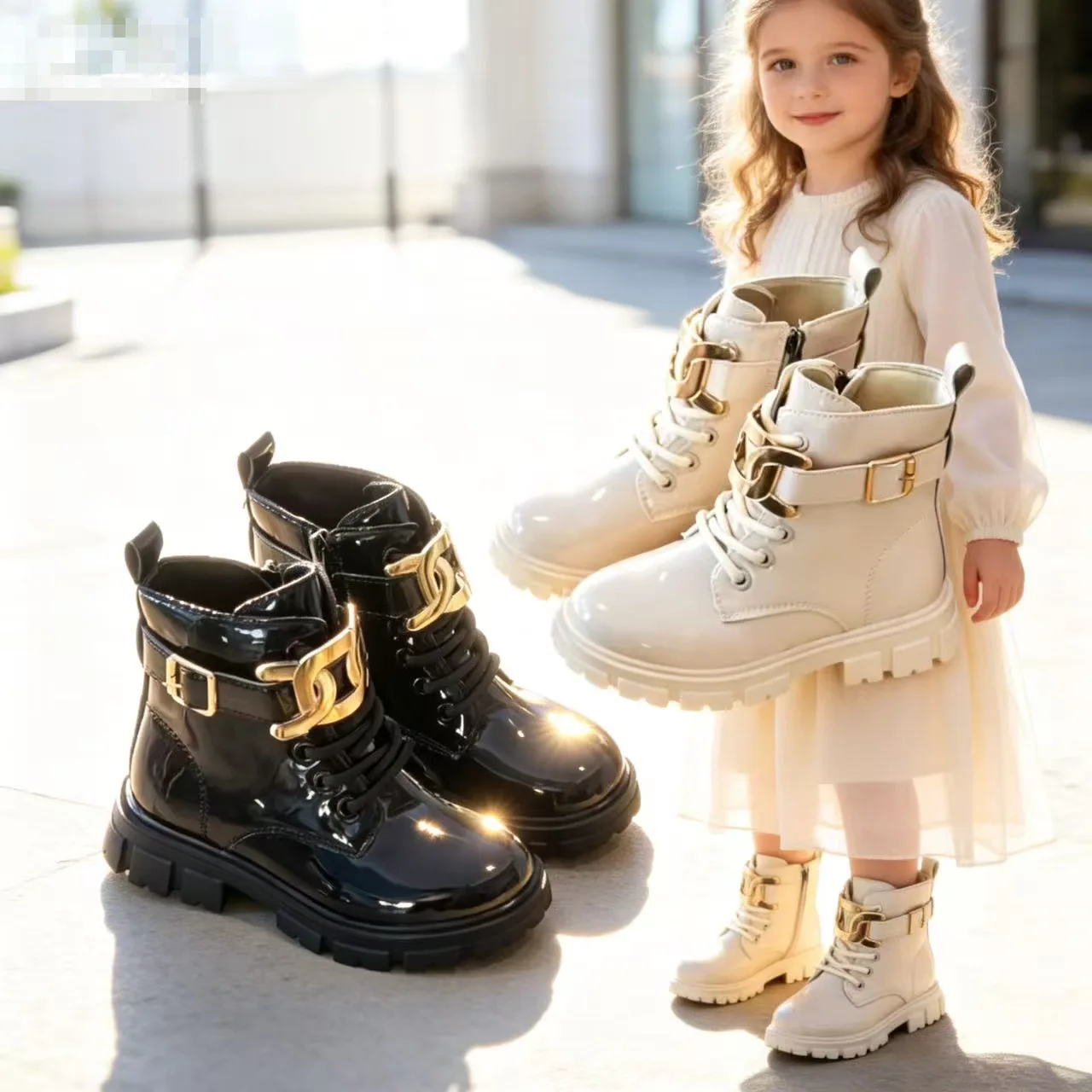 Autumn and Winter Girls Ankle Boots Fashion Non-slip Boys PU Leather Short Boots Children Korea Shoes Fall Toddler Girl Boots