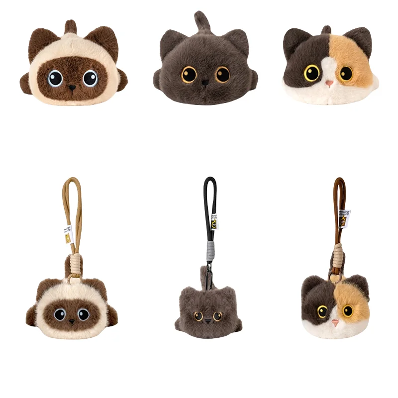 

Adorable Lie Prone Kitten Plush Toys Soft Cozy Fluffy Cartoon Cat Doll & Pendants Funny Keychain Backpack Decor Kids Gift