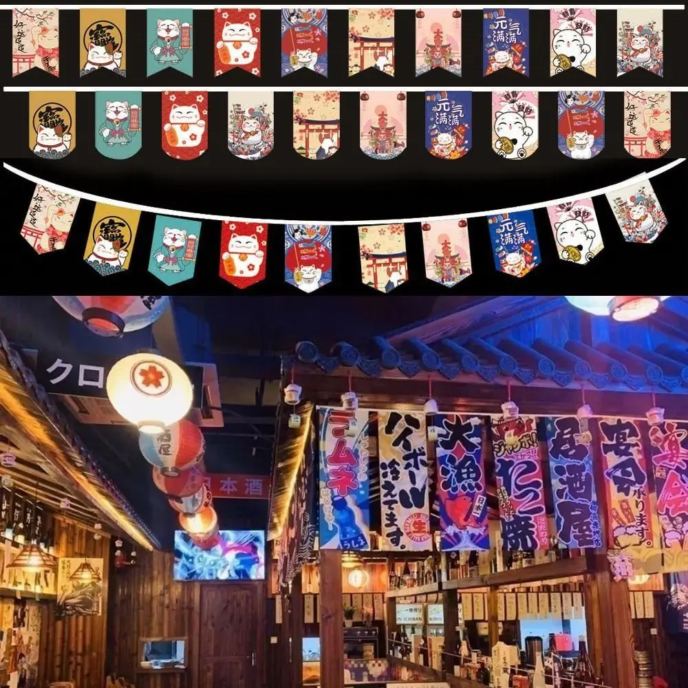 Hot Pot Sushi Japanese Hanging Flag Sashimi Ramen Cuisine Cultural Bistro Decorative Banner Japan Small Colored Flag Tea House