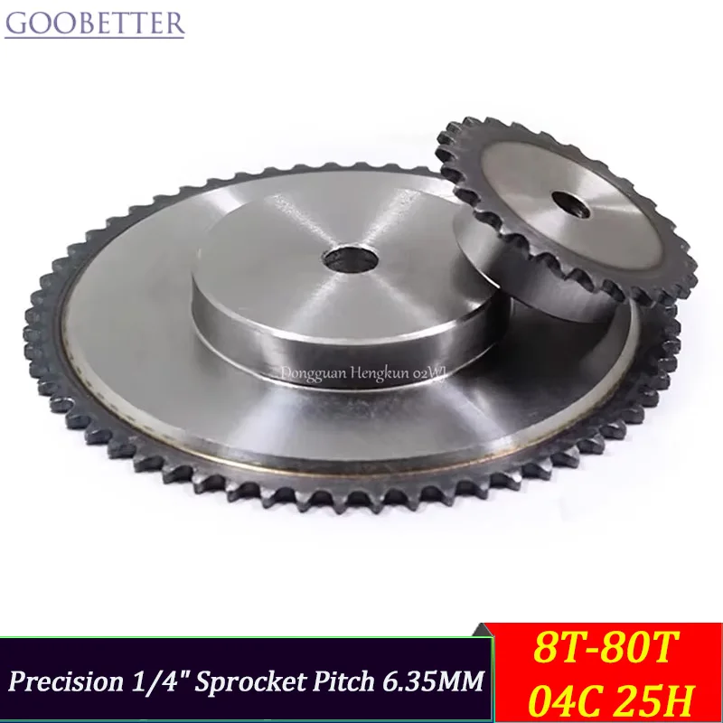 

Precision 1/4" Sprocket 8T-80T 04C 25H Hardened Quenched Chain Wheel Pitch 6.35MM Factory Direct