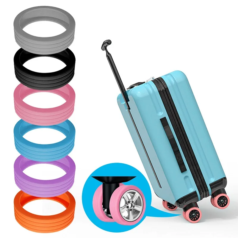 Luggage Wheel Covers, 8 PCS Silicone Wheel Protector Covers for 2-2.6 inches Spinner Wheels, Wear-Resistant, Anti-Noise Wheel