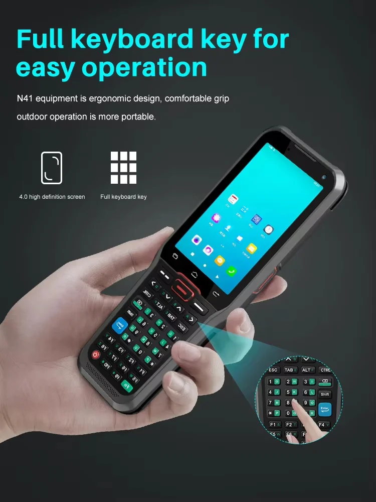 CHWEIDA 4 inch Full Keyboard Handheld Android PDA 1D 2D QR Code Barcode Scanner UHF RFID Reader Data Collector Terminal