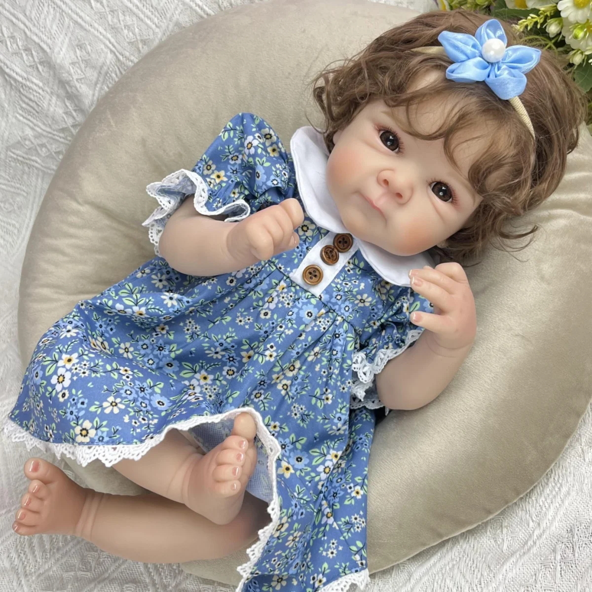 

BZDOLL Cloth Body 45 CM 18IN Sweet Reborn Baby Doll Toy For Girl Lifelike Handmade Fashion Birthday Gift Play House Bedtime Toy