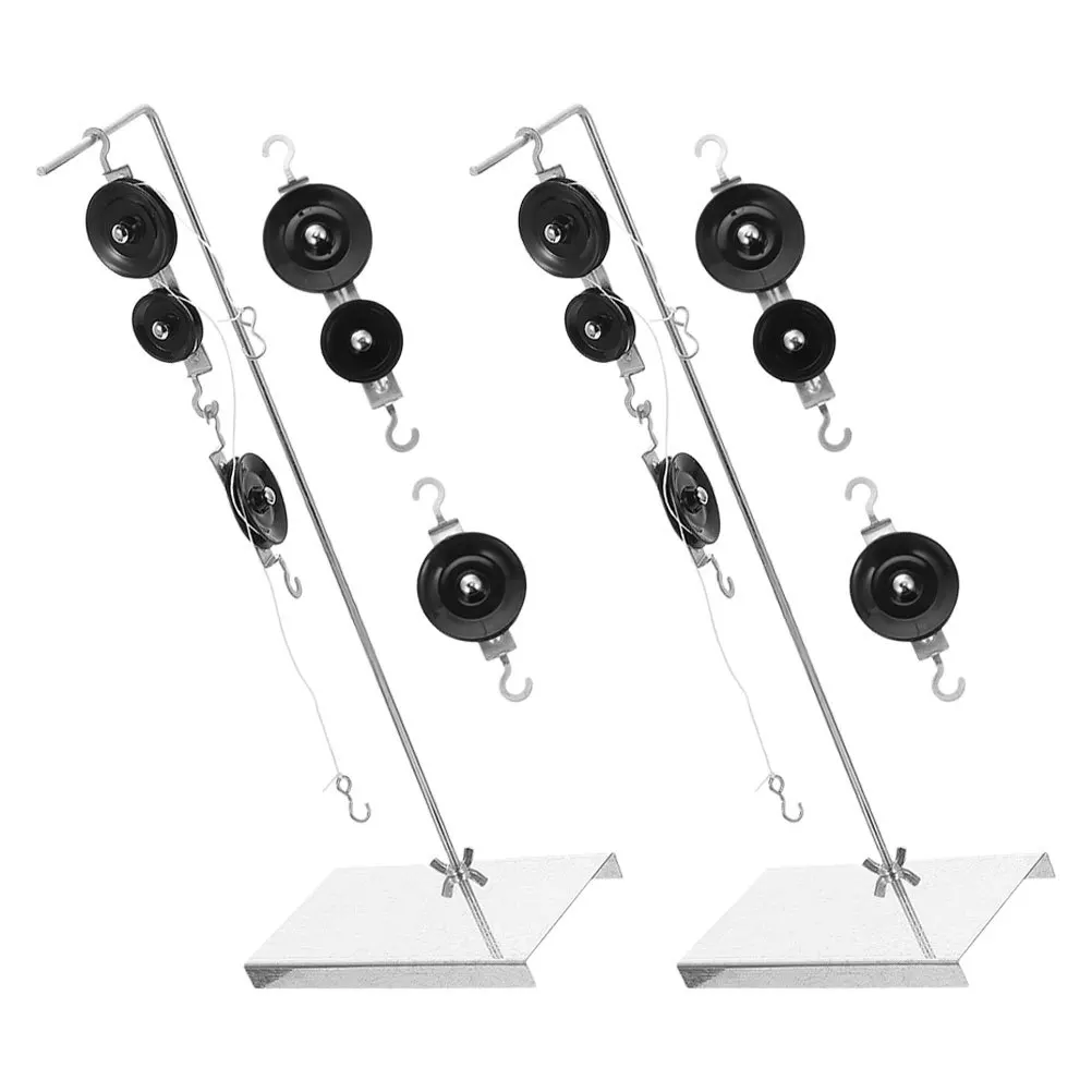 2 مجموعة 2 مجموعات بكرة كتلة مجموعة لتجربة الفيزياء ميكانيكا مختبر العلوم الفصول الدراسية واحدة مزدوجة بكرة عدة قوس حبل #6