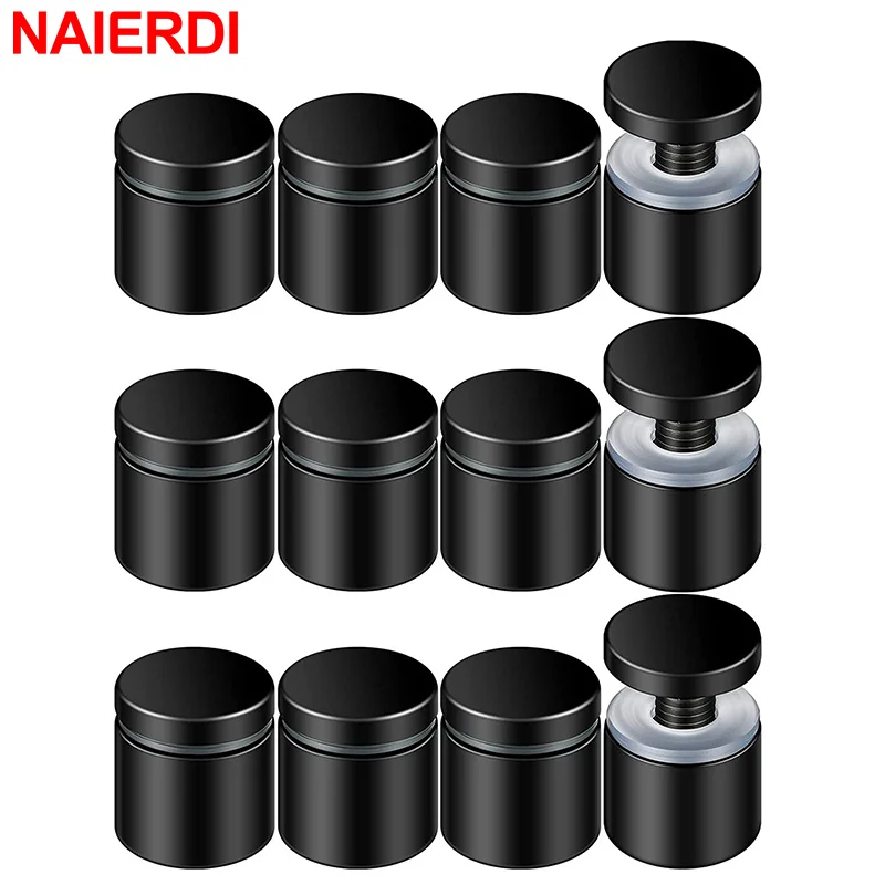 NAIERDI 20 Pack Stainless Steel Standoff Screws Black Gold Wall Sign Standoff Advertising Nails for Office School Acrylic Frame