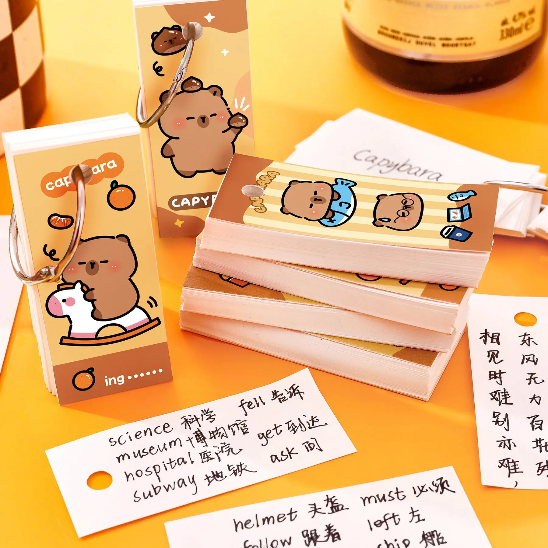 12 قطعة 3*9.8 سنتيمتر 80 ورقة مذكرة الوسادة Ins Kapibara الحديد حلقة دفتر طالب المسيل للدموع فضفاضة ورقة كتاب المفكرة كابيبارا منصات الكتابة