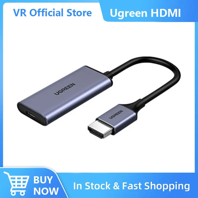 HDMI to Type-c Adapter For Ugreen Rokid EM3 INMO Head-Mounted Display HD 4K Converter USB-c Portable Video Adapter Black