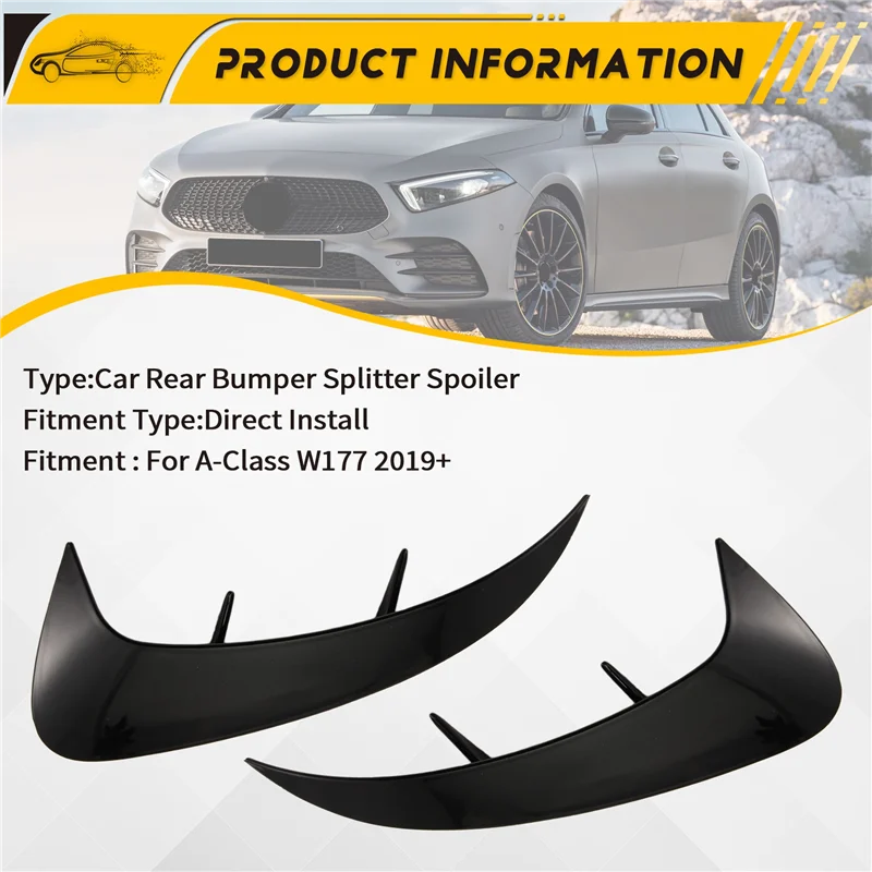 مانع صدمات خلفي للسيارة الفاصل سبويلر غطاء الكسوة ل A-Class W177 2019 + مصباح الضباب الخلفي سبويلر اكسسوارات لصق نمط