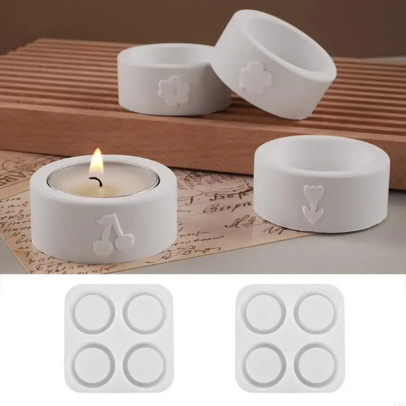 DIY Silicone Candle Molds, Cylindrical, Floral, Heart & Teapot Shaped Candlestick Moulds, Reusable Silicone Molds for Handmade