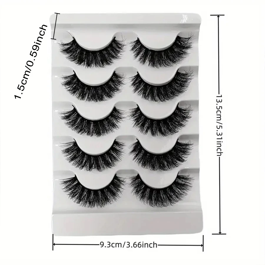 DH3D ふわふわで遊び心のあるまつげ 5 組、自然にカールしたつけまつげ、自然に伸びるふわふわで鮮やかなアイメイクアップ