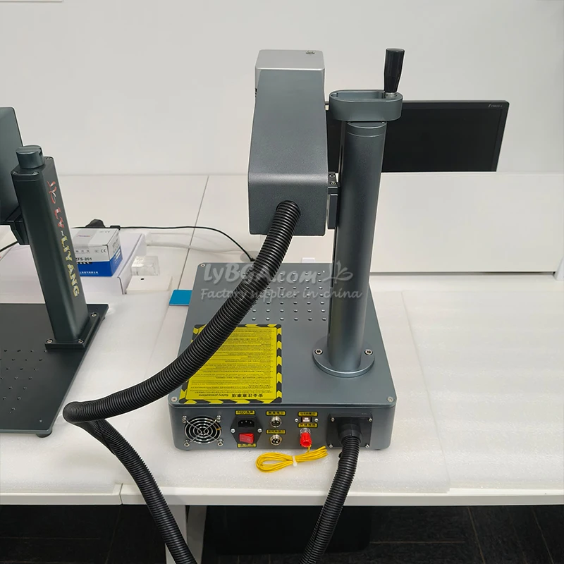 20W 30W Fiber Laser Marking Machine Metal Engraving Cutting for PVC Plastic Stainless Steel Compact Desktop Laser Engraver