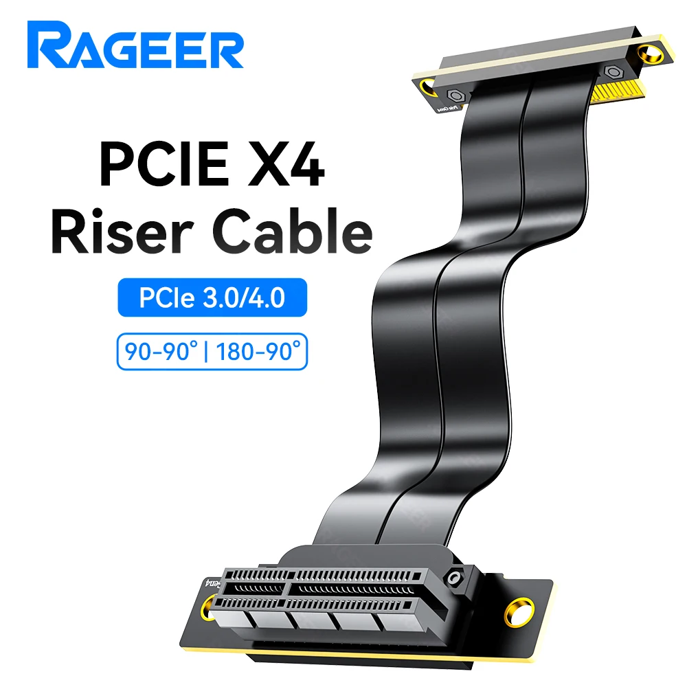RAGEER PCIe 3.0/4.0 X4 Extension Cable Is Anti-Interference, Stable Data Transmission, Supports Riser Cards/Adapters.