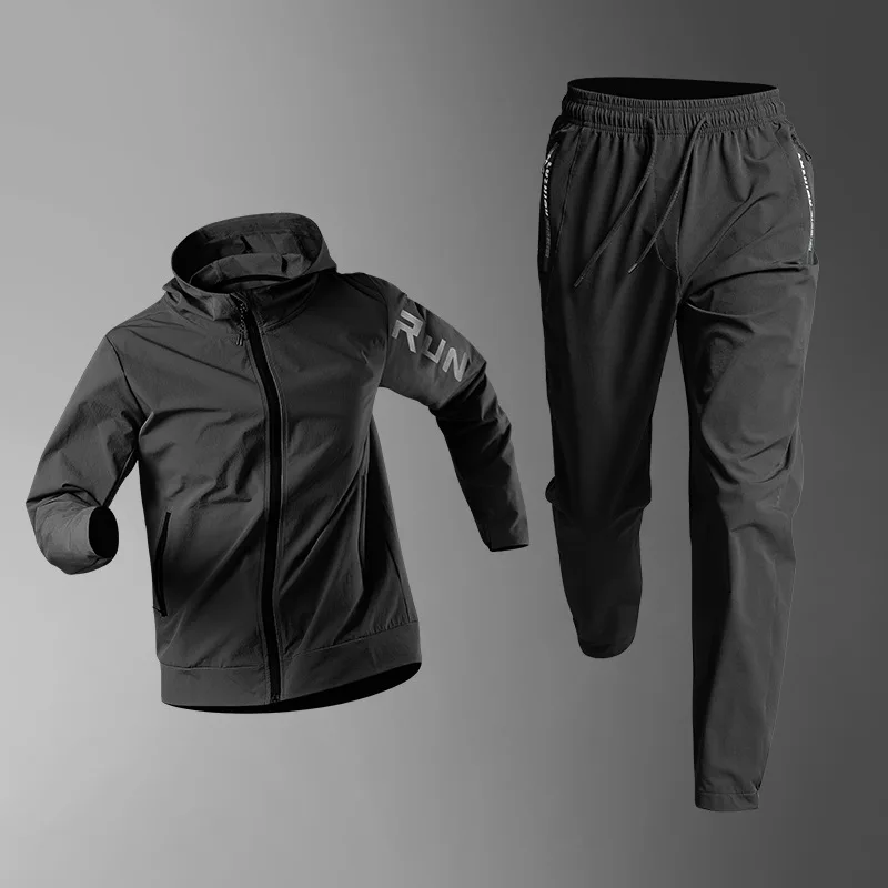 Quick Dry Running Fitness Set Quick-Dry Loose Fit Outdoor Training Jacket Morning Runs Spring Men's Sportswear Workout Clothing