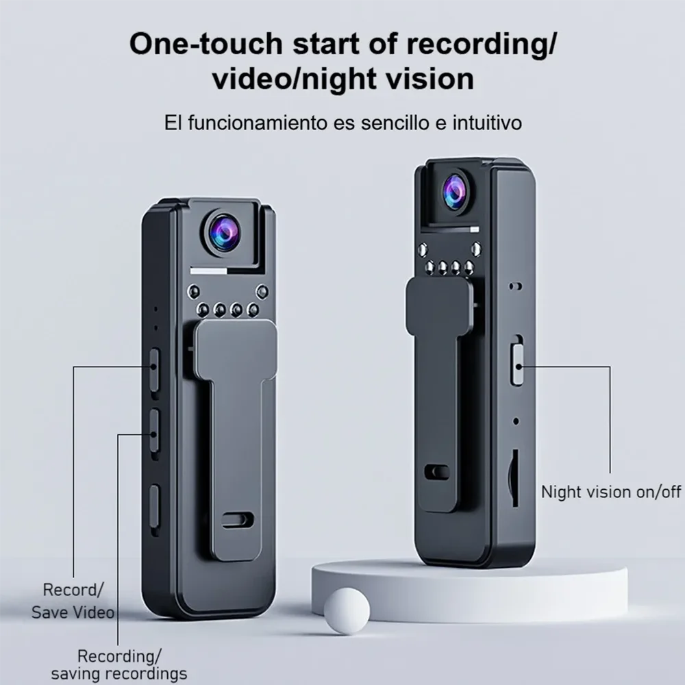 A8 HD 1080P كاميرا صغيرة محمولة صغيرة كاميرا فيديو رقمية IP مسجل كام الشرطة الأشعة تحت الحمراء للرؤية الليلية كاميرا فيديو مصغرة