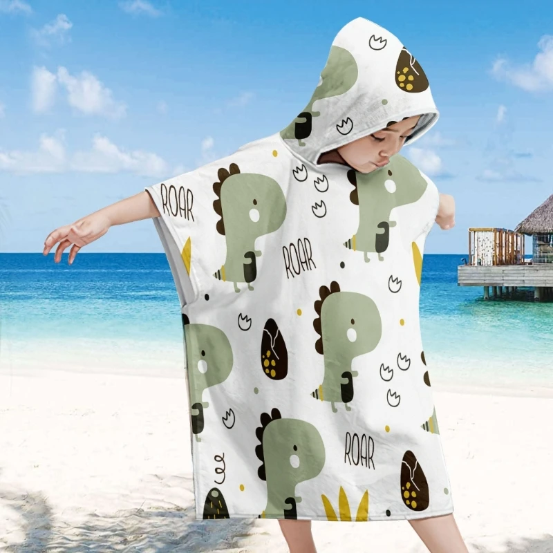 Hooded Towel for Kids Kids Poncho Towel Hooded Beach Towel Swimming Bath Towel