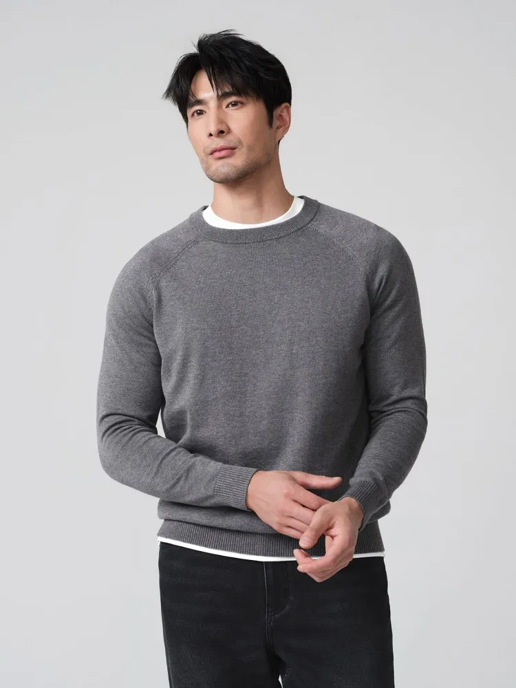 Business Casual Mens Solid Color Pullover Sweater Autumn Winter Warm Long Sleeve O Neck New Fashion Cotton Knitted Tops M-4XL