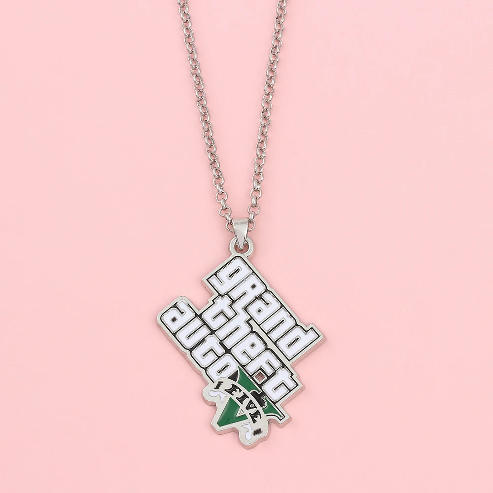 Creative Metal Car Letter Necklace Cartoon Character Game Themed Pendant for Boys Birthday Jewelry Accessory - view 4