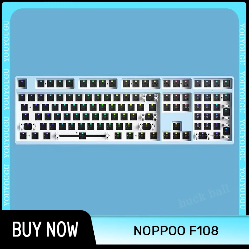 

Noppoo F108 Wireless Mechanical Keyboard Kit Three Mode Gaming Keyboard 108 Keys Customized Hot Swap PC Gamer Accessories Gift