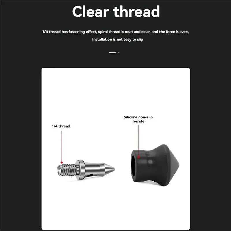DT23 3Pcs Universal Tripod Foot Spikes Set 1/4 Inch Thread Stainless Steel Anti-Slip Feet Pad for Tripod Monopod Replacement