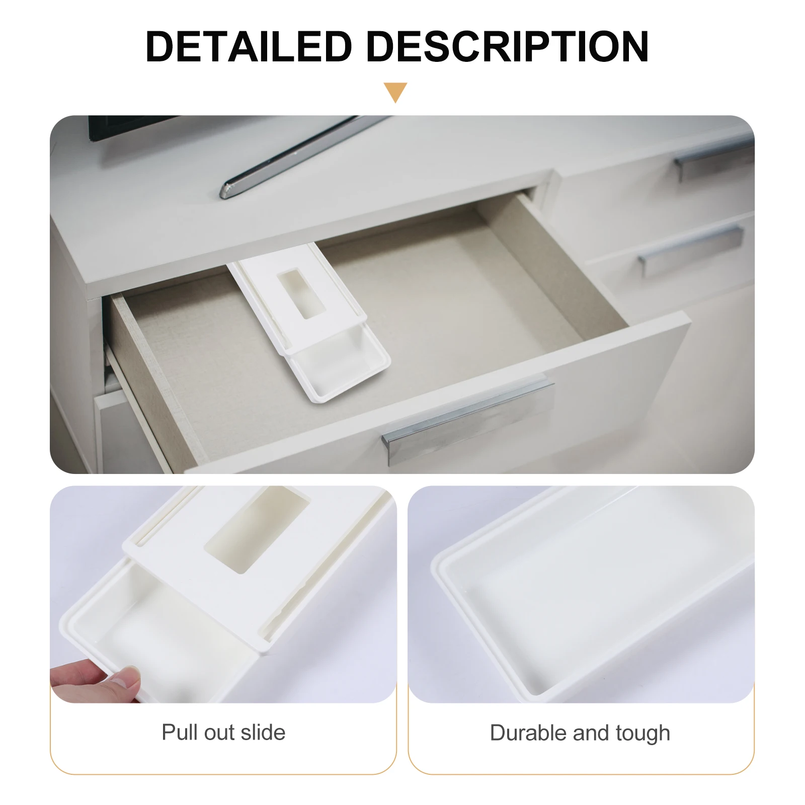 

Paste Pen Box Space-saving Drawer Office Organizer Pencil Case Tray Under Desk Abs Supplies