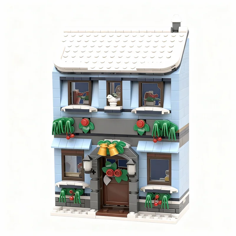 

741pcs MOC Main Street Townhouse Seasonal Christmas Creator Model Building Blocks Construction Toys Christmas Gifts Brick Kids