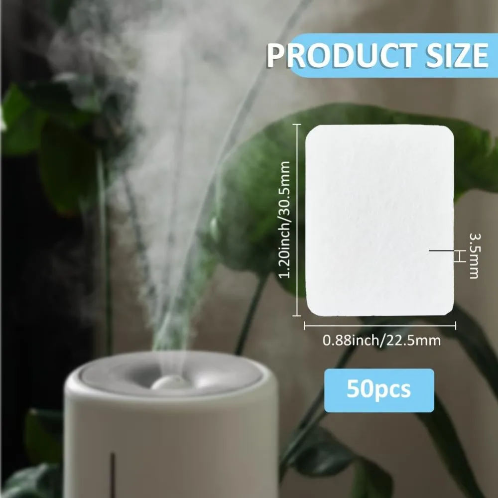 50Pcs Essential Oil Refill Pad 1.2x0.88inch White Diffuser Unscented Refill Pads Diffusers Oil Pads Perfume Replacement Pads
