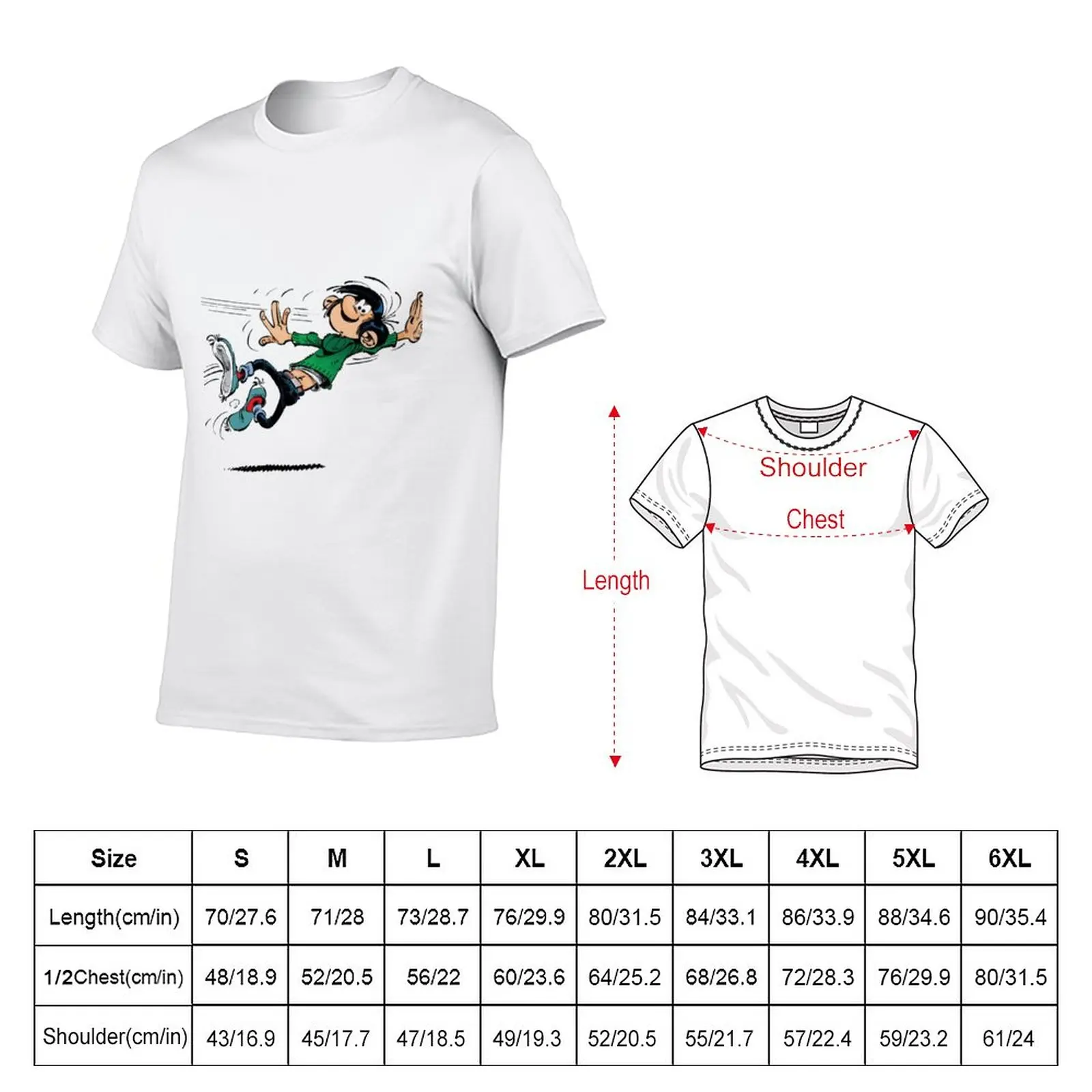 New Gaston lagaffe T-Shirt anime clothes Anime t-shirt funny t shirts for men