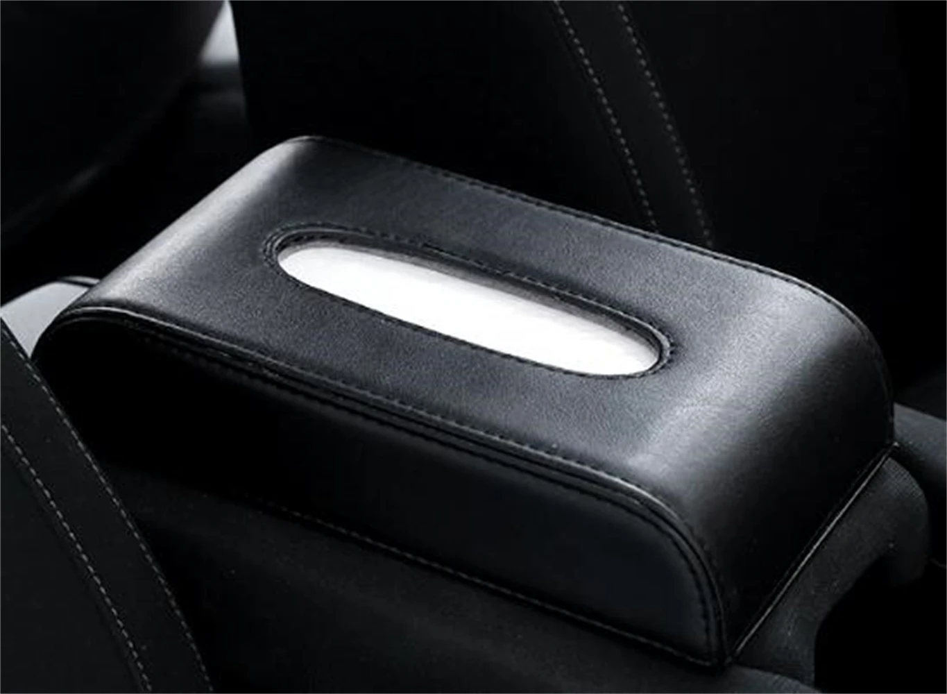 Car Tissue Box PU Leather Armrest Type Tissue Boxes Napkin Holder Auto Interior Accessories