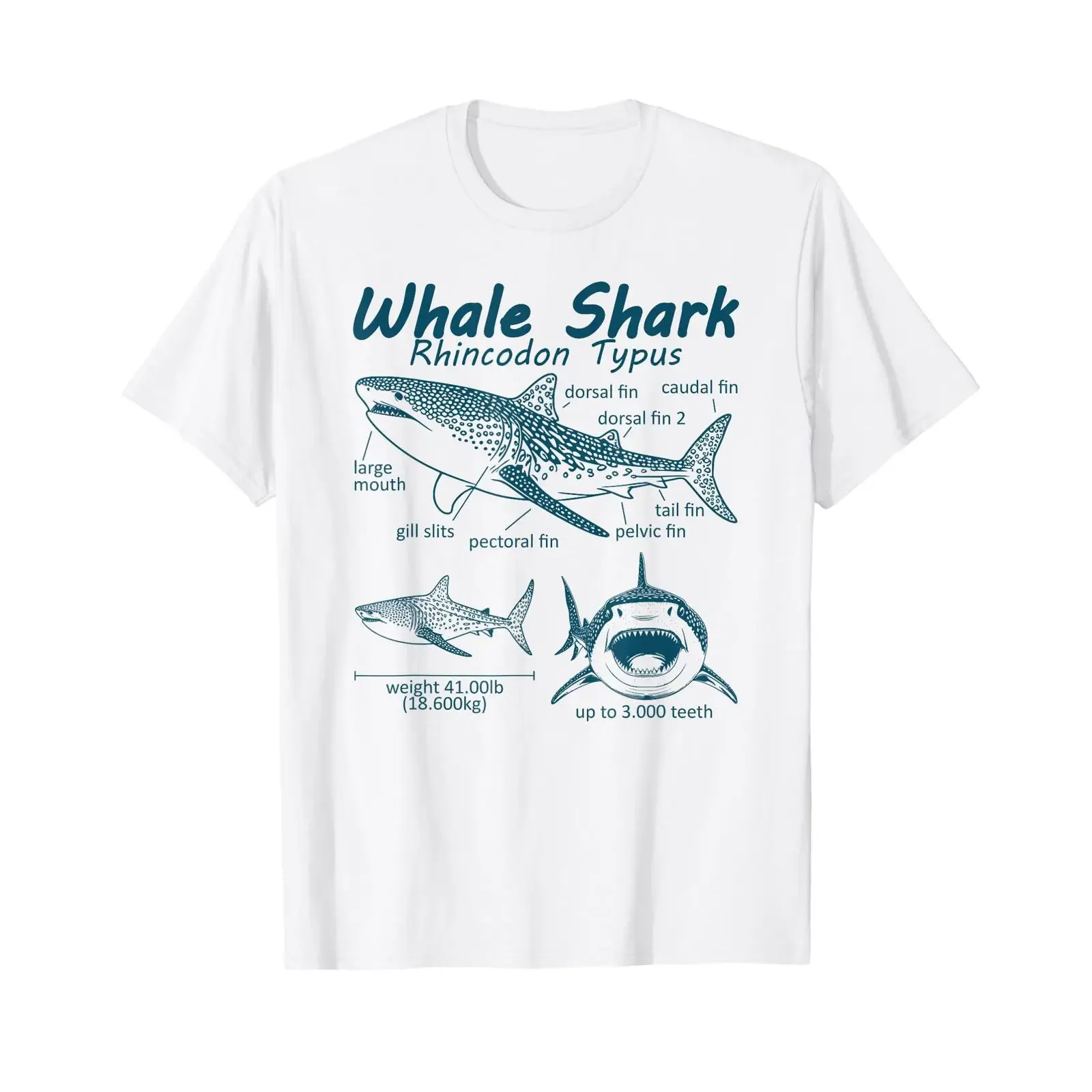 Whale Shark Anatomy Marine Biologist Sea Costume T Shirt vintage Washed Casual homme Breathable Stylish designer clothes