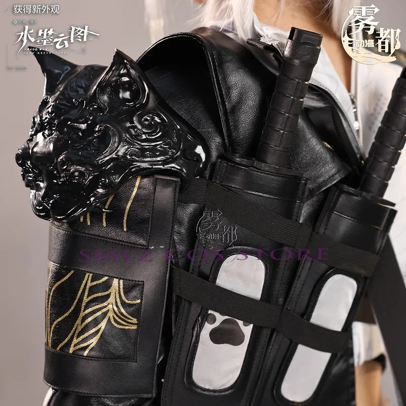 

Mai Xiaowen Game Delta Action Cosplay Costume Woman Leather Uniform Mask Wig Full Set Party Play Outfit for Wor;5'b\7,k/