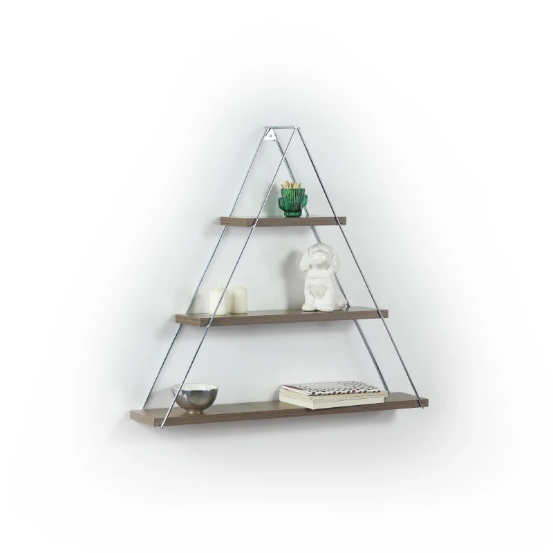 Floating wall decoration wall mounted decorative rack, hanging metal bracket triangular rack