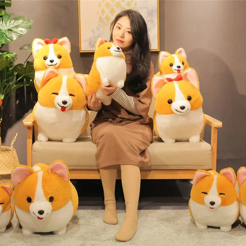 35cm/45cm/60cm High Quality Corgi Dog Plush Doll For Birthday Gifts And Decorations for children and girlfriends