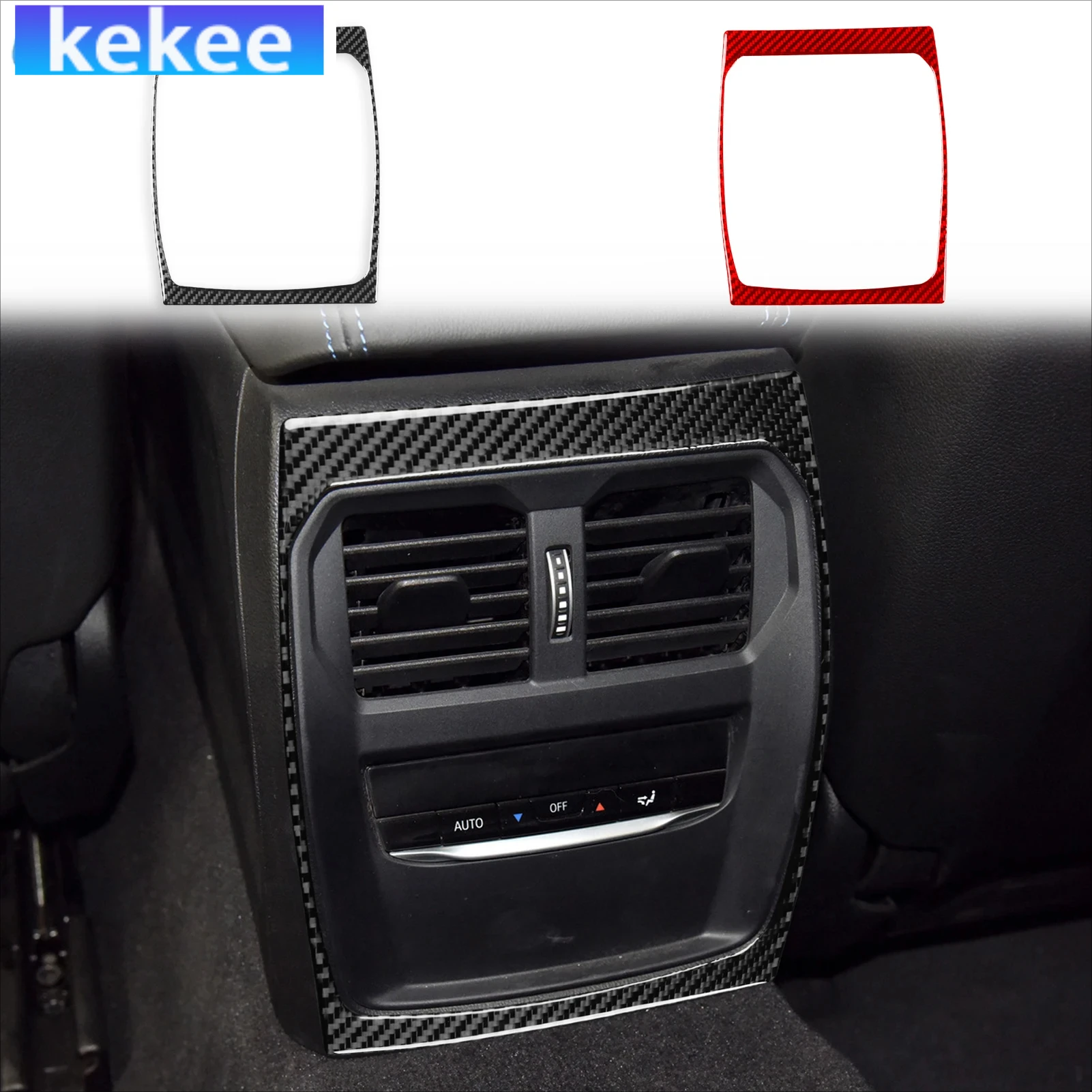 

For BMW 4 Series G22 G23 G26 2021-2024 Carbon Fiber Rear Center Air Outlet Frame Interior Car Accessories Cover Stickers Trim