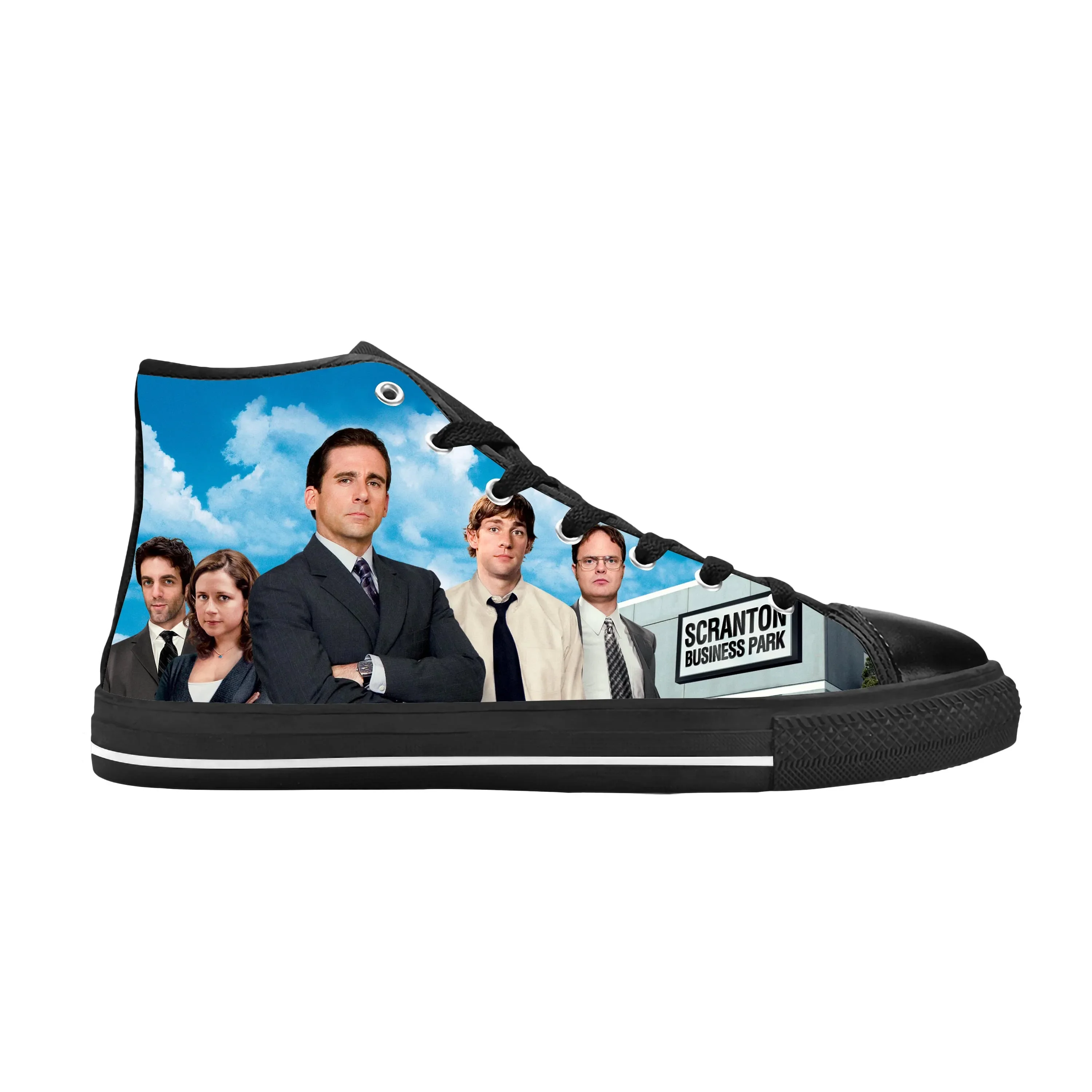 The Office TV Show Michael Scott Dwight Schrute Casual Cloth Shoes High Top Comfortable Breathable 3D Print Men Women Sneakers