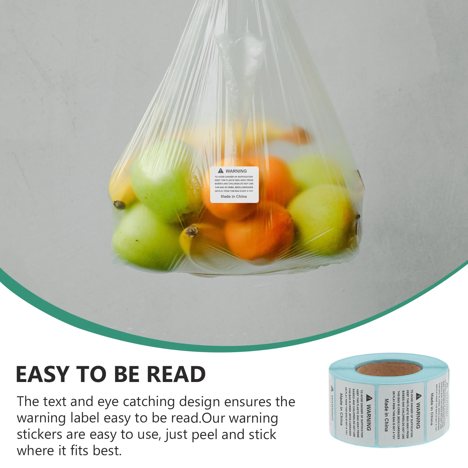 

800Pcs Warning Stickers for Shipping Durable Strong Adhesive Anti-Suffocation Labels Easy to Read Peel and Stick