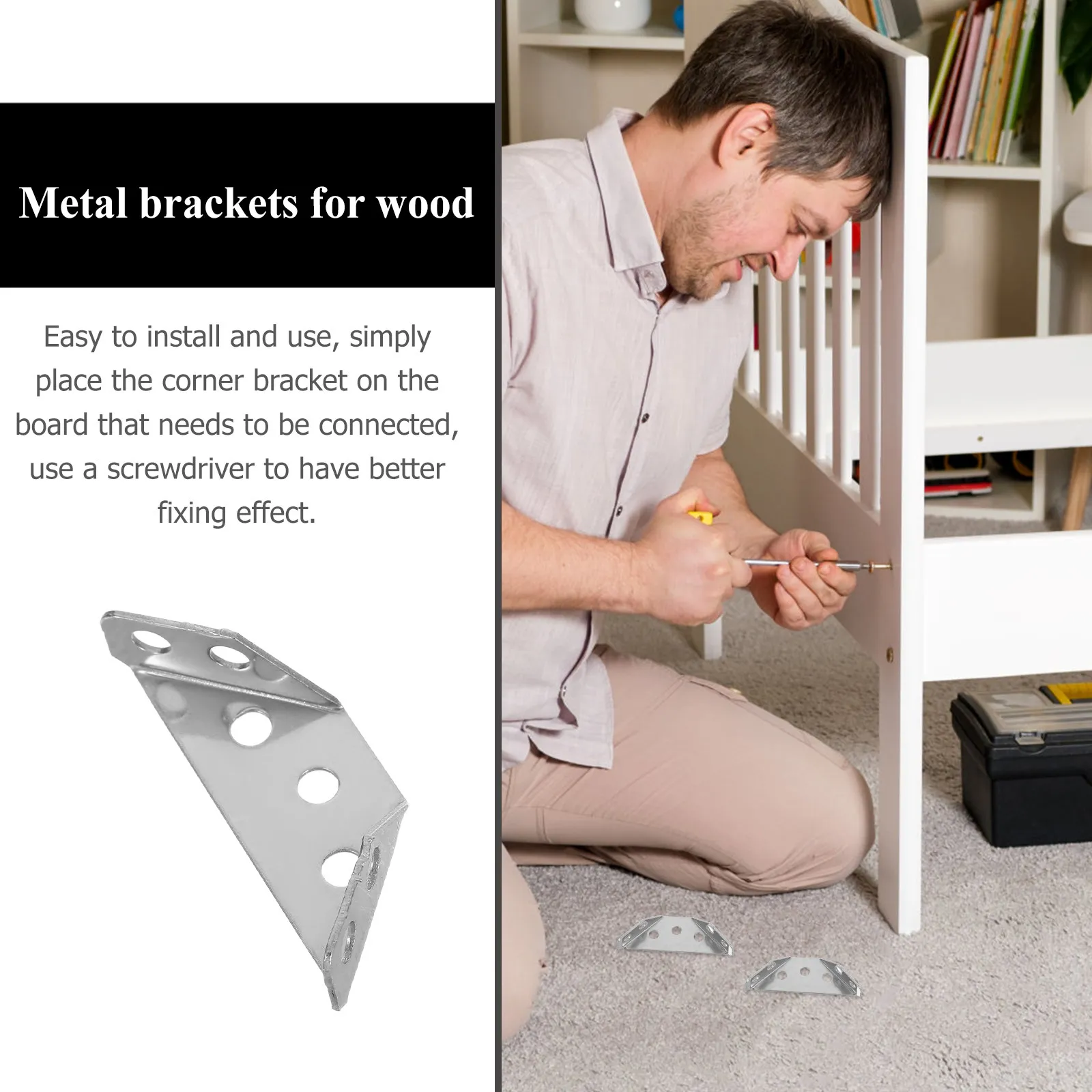 30Pcs Stainless Steel Corner Brace Heavy Duty 90 Degree Right Angle Bracket for Furniture Cabinets Tables Chairs Wood Shelves