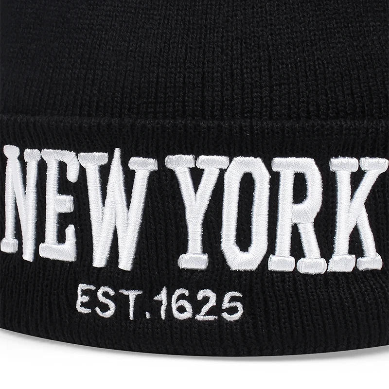 New York 1625 Embroidery Beanies Hat Men Woman Fashion winter Warm hat Knitted Soft Caps Bone Ski Skullies wool hats gorras