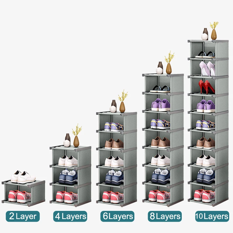 Zapatero Vertical de 10 niveles, ahorro de espacio, estante resistente para zapatos, organizador de almacenamiento para pasillo de entrada