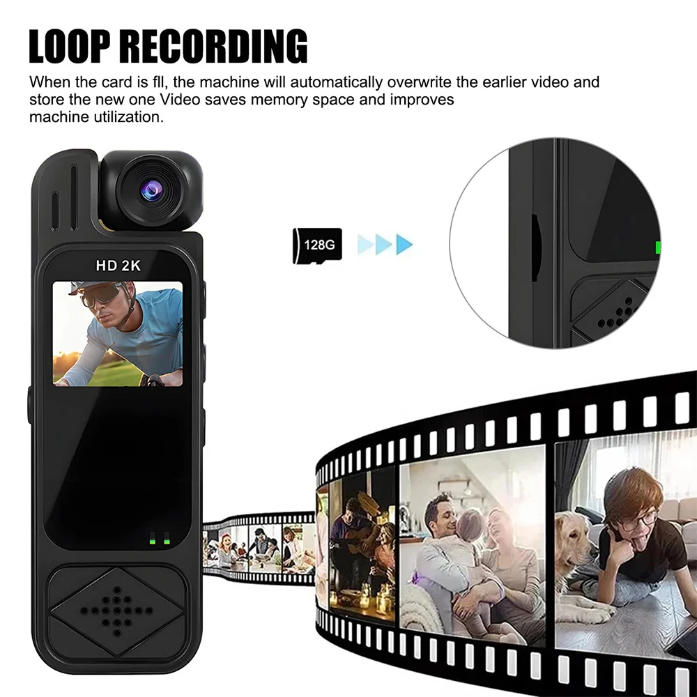 8-128GB Full HD 1080P Mini Body Camera Body Mounted Camera Night Vision Digital Video Recorder 1.3'' Bodycam Worn Police Camera view 4