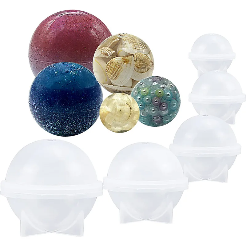 2-10CM Round Clear Silicone Mold 3D Sphere Ball for UV Epoxy Resin Art Craft Soft Mould for DIY Jewelry Making